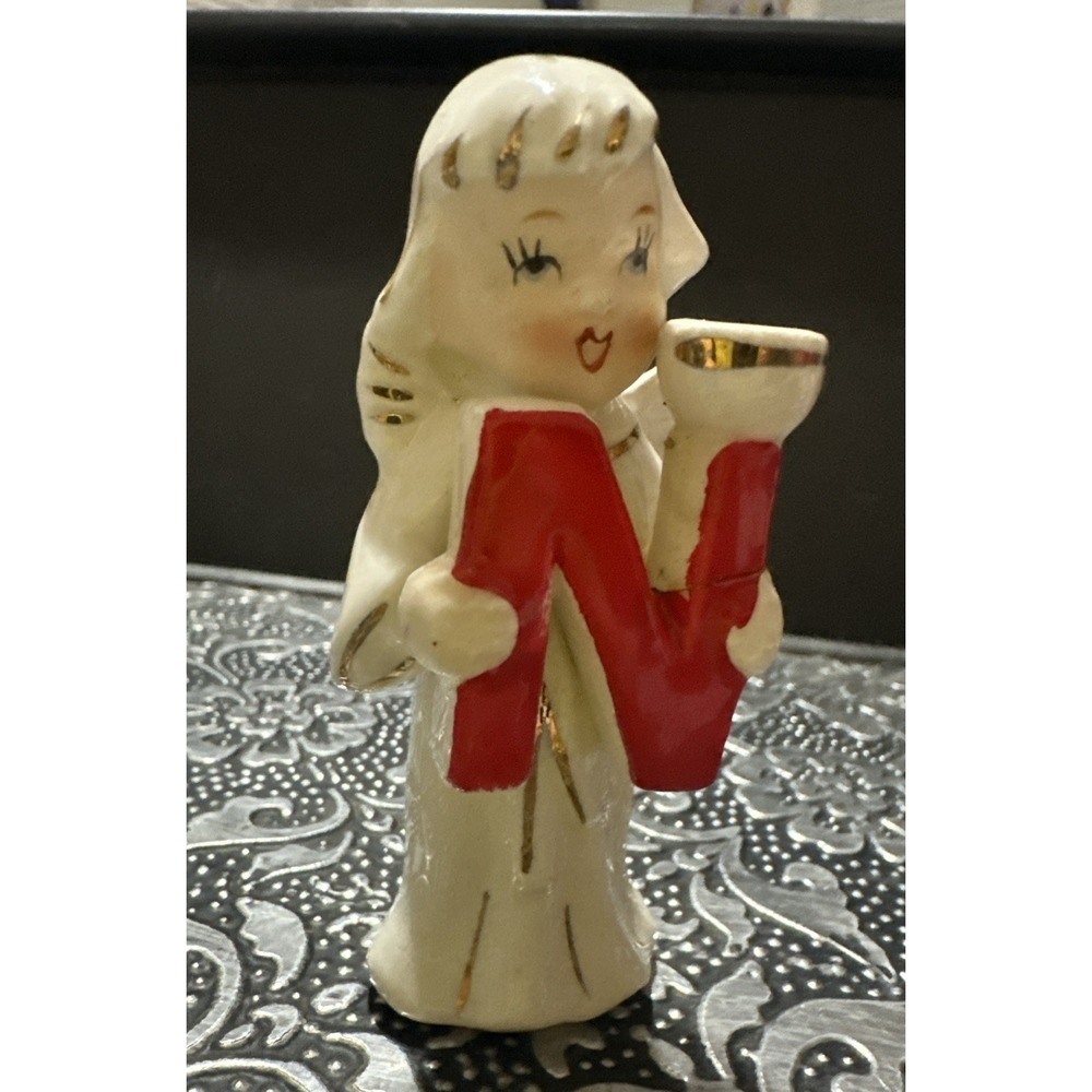 Vintage Christmas Noel Angel Candle Holder N REPLACEMENT Figurine Relco Japan